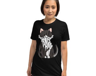 Unisex—tuxedo-cat black-t-shirt-1c