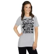 Funny I didn't choose the Spare Human Life shirt in grey modeled by a woman on white background.