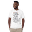 Male model wearing white Spare Human Ragdoll Cat T Shirt with modern fit