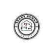 Circular sticker with Spare Human Society logo featuring cat, dog, and heart in minimalist design