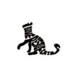 Weatherproof sticker featuring crowned cat silhouette spelling I Love Rescue Cats